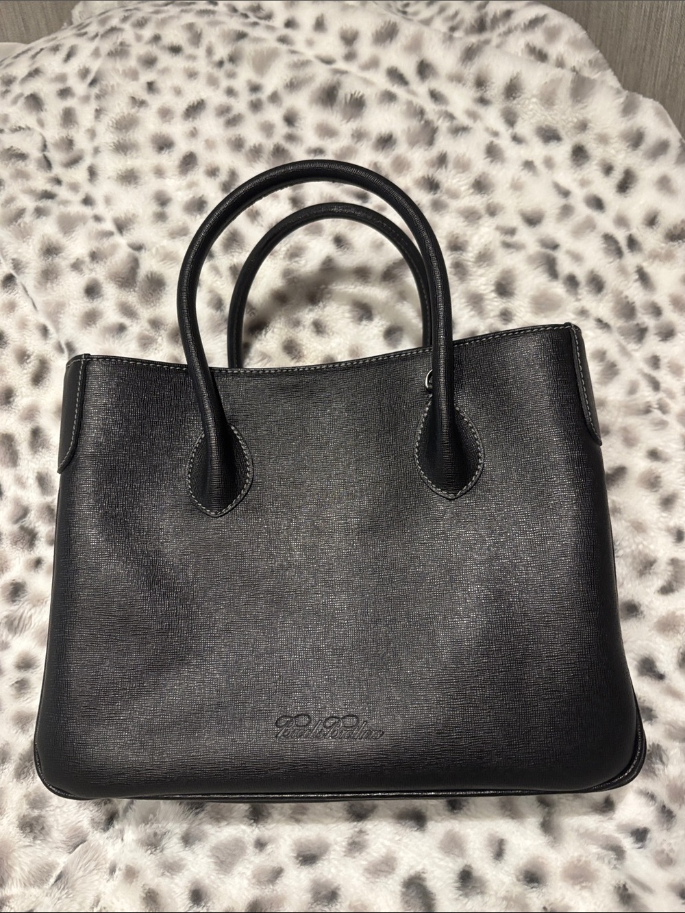 Brooks Brothers Black Structured Satchel